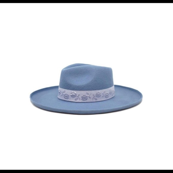 Olive & Pique Alondra Blue Wide Brim Felt Hat - Picture 5 of 5